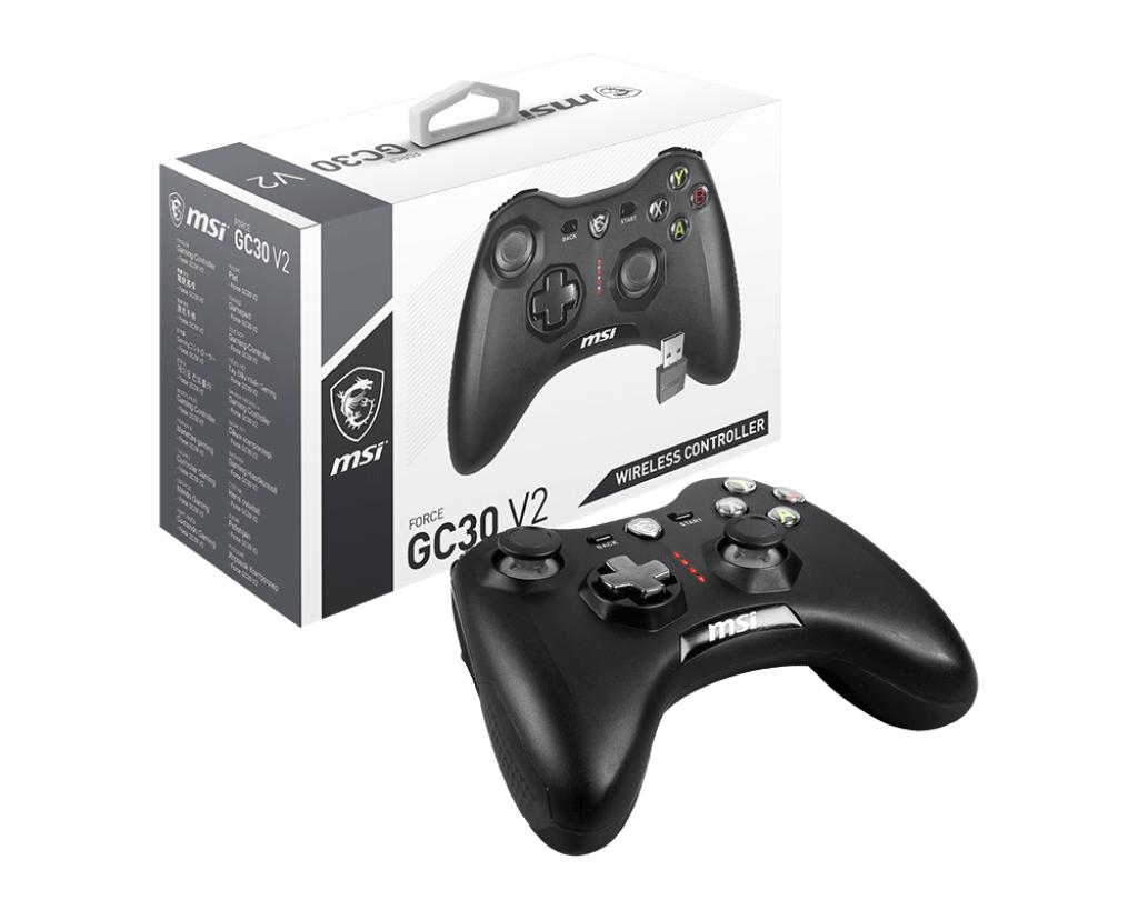 MSI Force GC30V2 Wireless Gaming Controller, Dual Vibration Motors, Dual Connection Modes, Interchangable D-Pads, Compatible with PC & Android MSI Force GC30V2 Wireless Gaming Controller, Dual Vibration Motors, Dual Connection Modes, Interchangable D-Pads, Compatible with PC & Android